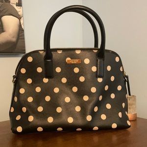 Black and white polka dot Kate spade bag